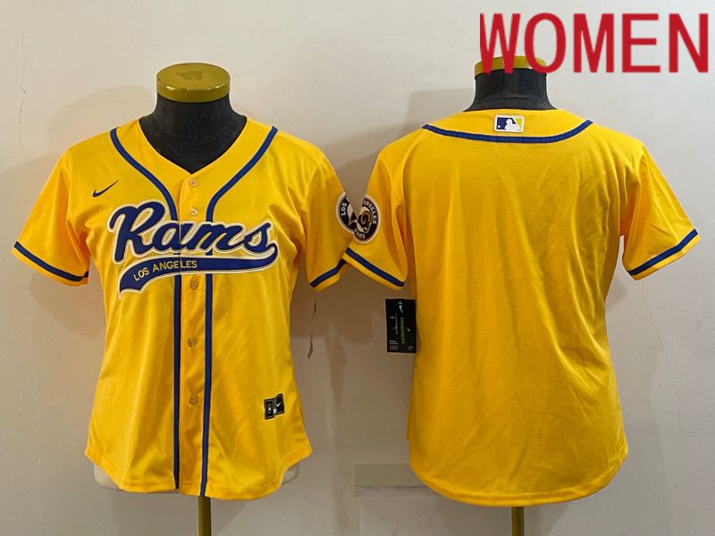 Women Los Angeles Rams Blank Yellow 2022 Nike Co branded NFL Jersey->women nfl jersey->Women Jersey